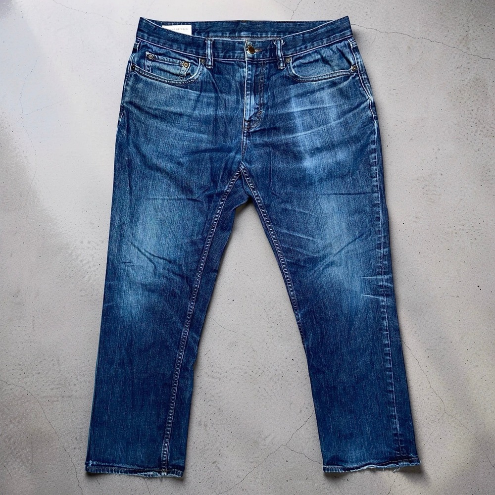 Banana Republic Men's Slim Jeans 34x30 Blue Stretch Denim Raw Faded